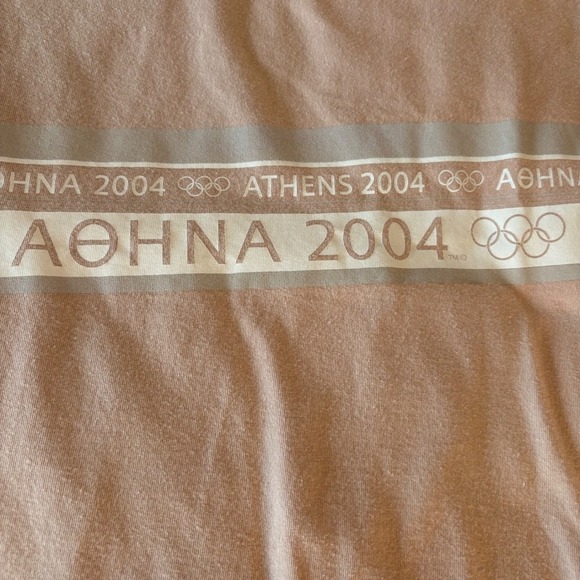 Olympics Athens 2004 Vintage Tshirt. Tan & white. Men's size XXL.  EUC - Picture 2 of 8